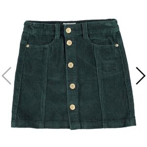 Molo Dark Green Corduroy Skirt with Gold Buttons